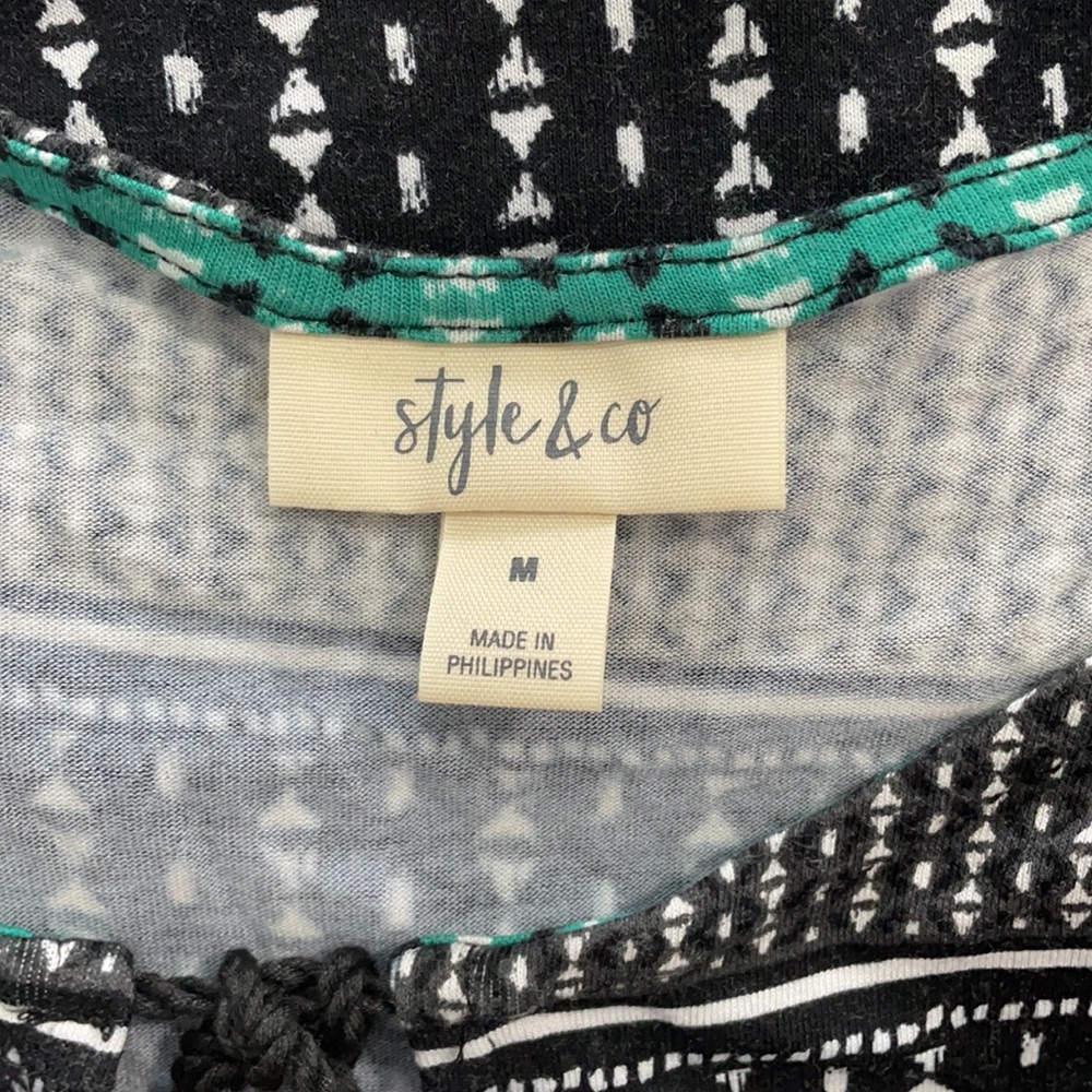 Style & Co. patterned blouse with tassel - Picture 5 of 7